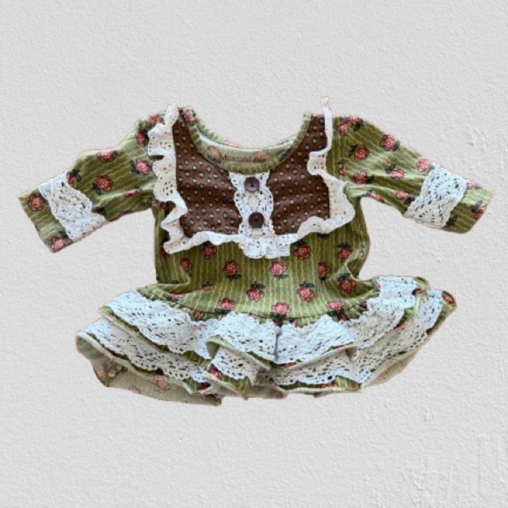 Mustard Pie Brown and Green Baby Dress